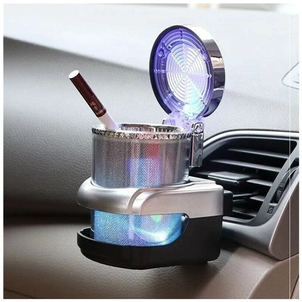 Car Ashtray With LED Light And Air Vent Multi Function Portable Ashtray For Vehicles 0