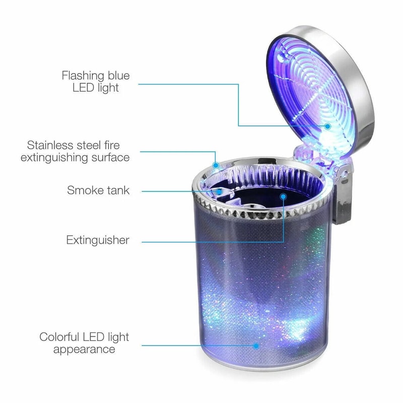 Car Ashtray With LED Light And Air Vent Multi Function Portable Ashtray For Vehicles 8