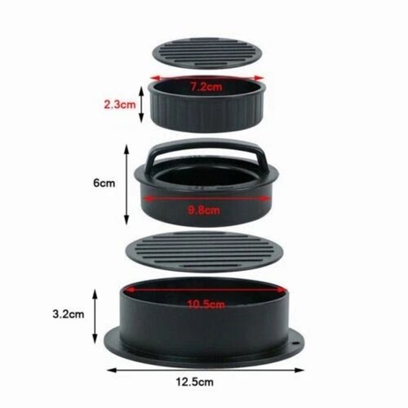 NonStick Stuffed Burger Press 3 In 1 Hamburger Patty Molds BBQ Sliders Maker 9