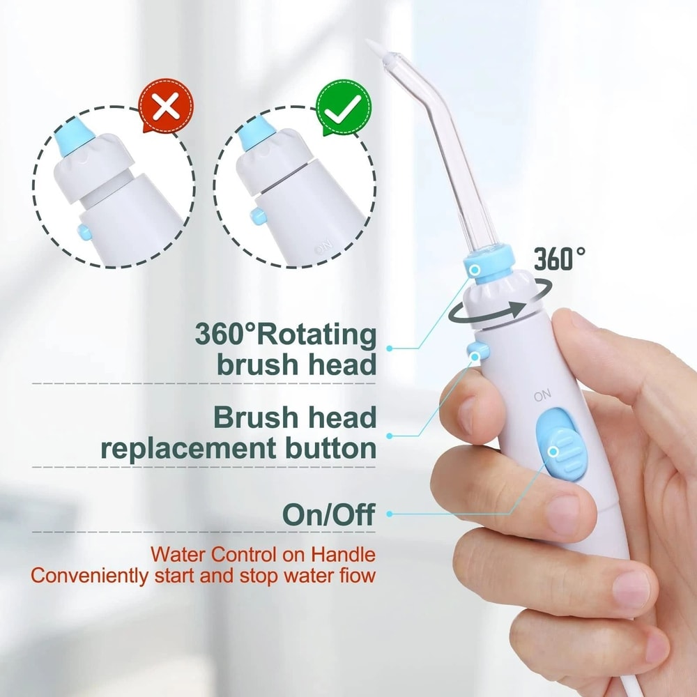 Water Dental Flosser Oral Irrigator With Water Jet Tips Adjustable Pressure 4