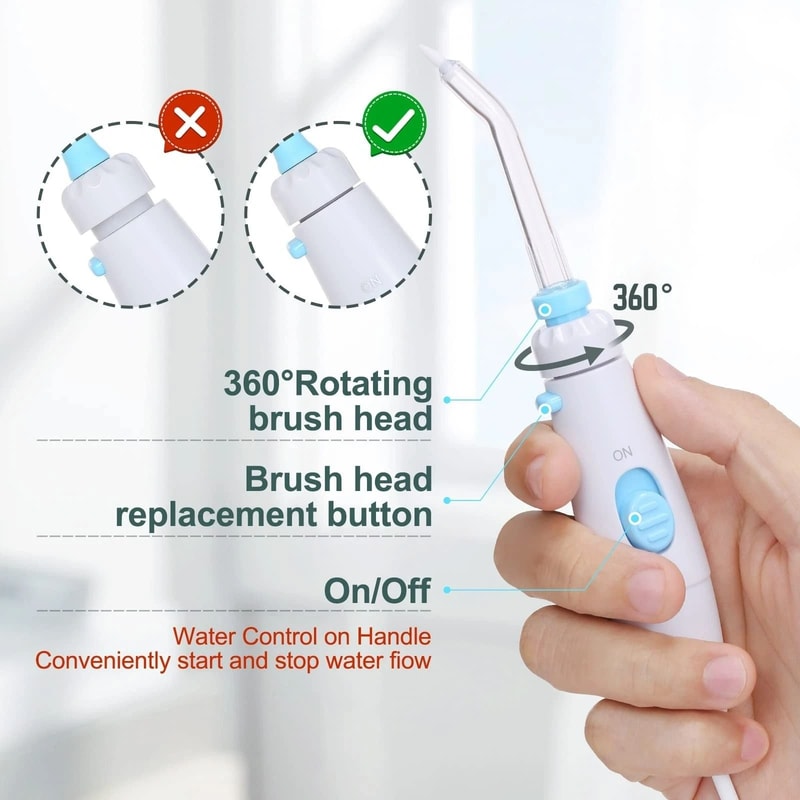 Water Dental Flosser Oral Irrigator With Water Jet Tips Adjustable Pressure 4