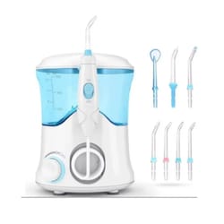 water dental flosser oral irrigator with water jet tips & adjustable pressures