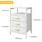Nightstand Side Table With 3 Fabric Drawers Stylish Storage Solution For Bedroom Living Room White 1