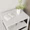 Nightstand Side Table With 3 Fabric Drawers Stylish Storage Solution For Bedroom Living Room White 10