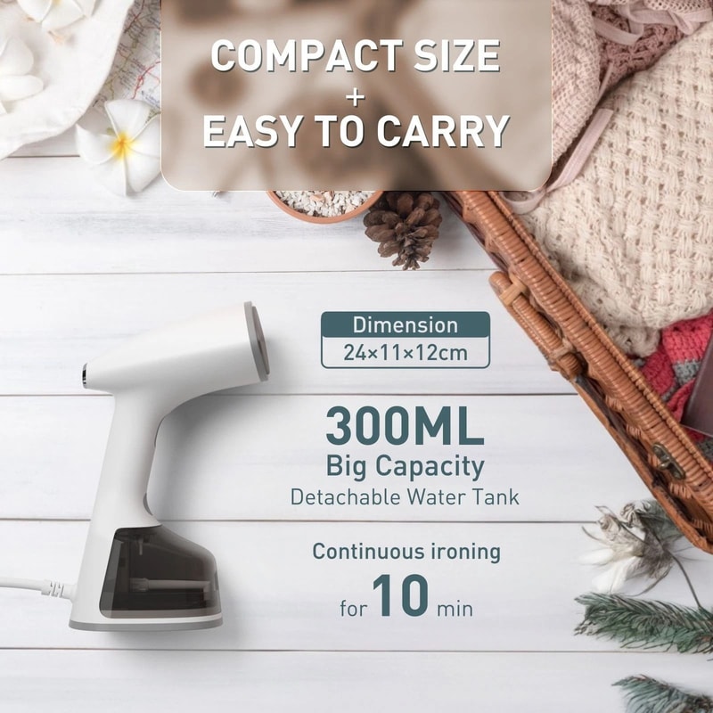 Handheld Garment Steamer With Steam Settings Tank Portable Efficient For Travel And Home Use 3
