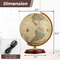 Illuminated World Globe Lamp With Antique Wooden Stand HD Map USB Powered 8