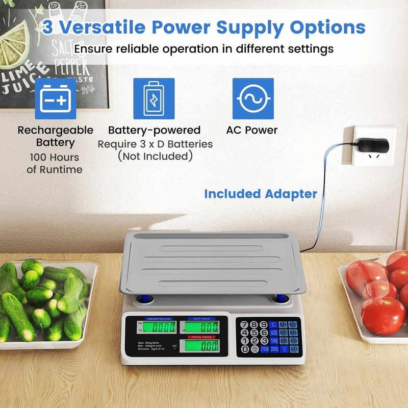 Price Computing Scale With Dual LCD Displays Rechargeable Battery Efficient Pricing Solution For B 3