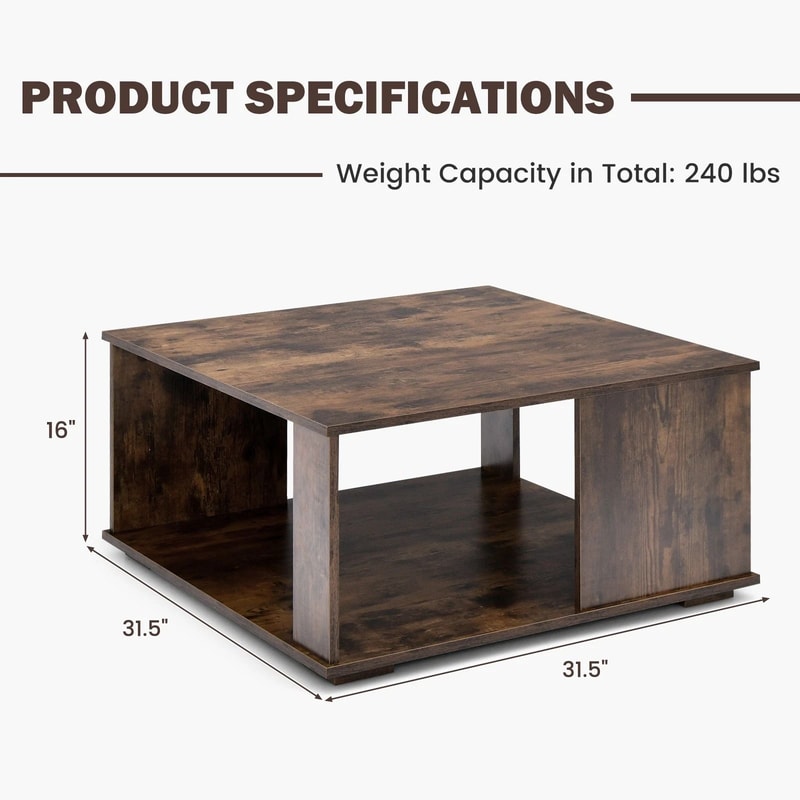 Industrial Coffee Table With Ample Storage Retro Side Or Tea Table In Brown 7