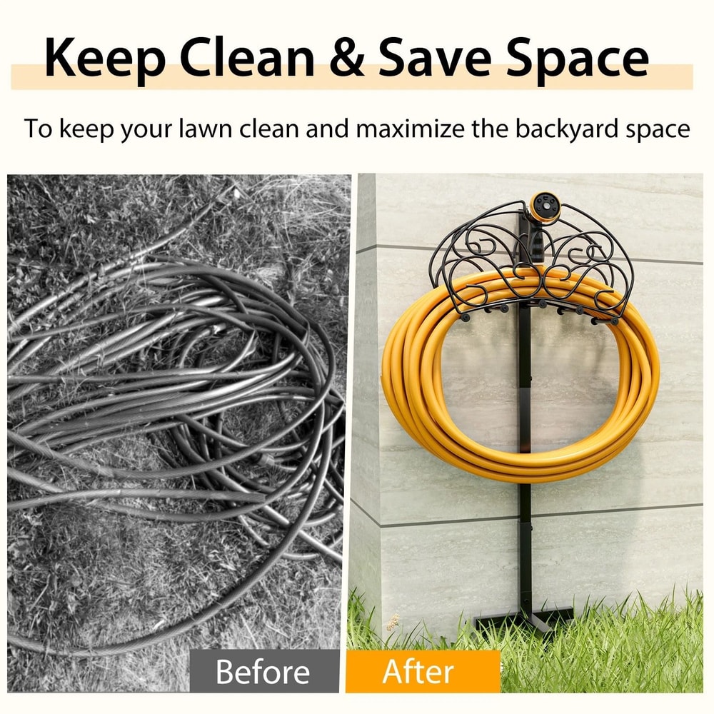 Freestanding Metal Garden Hose Holder Detachable Water Hose Stand For Outdoor Use 5