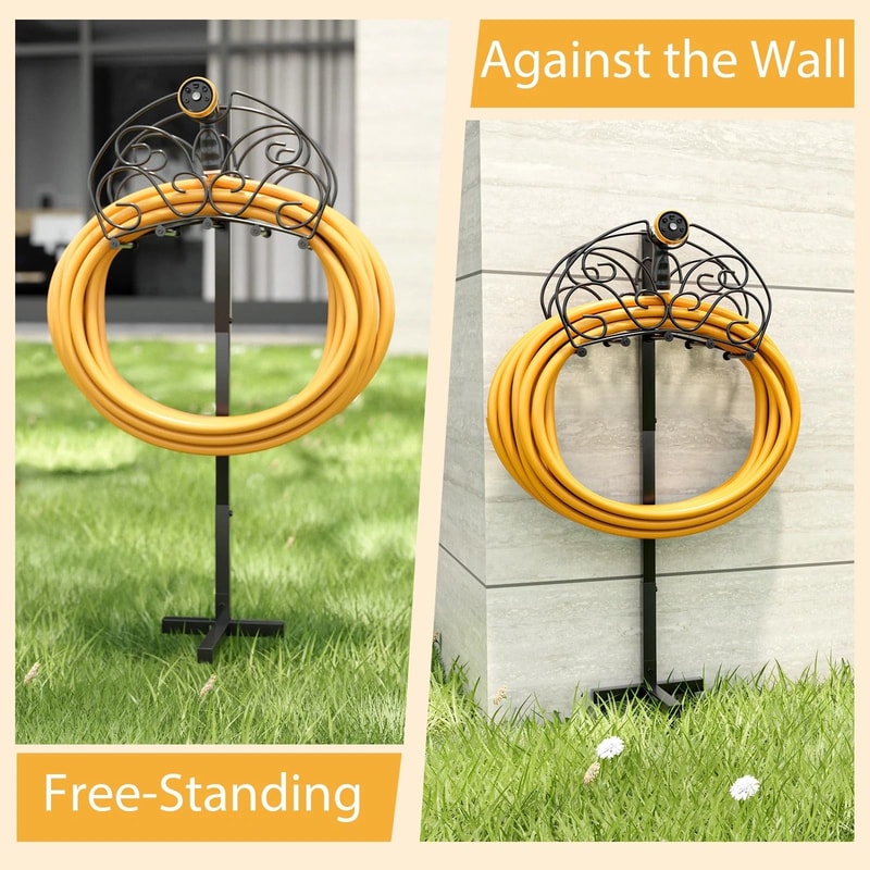 Freestanding Metal Garden Hose Holder Detachable Water Hose Stand For Outdoor Use 6