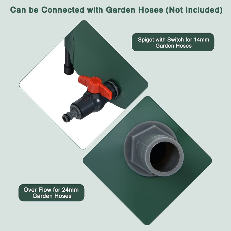 60 Gallon Portable Rain Barrel With Spigot Filter Collapsible Tank 3