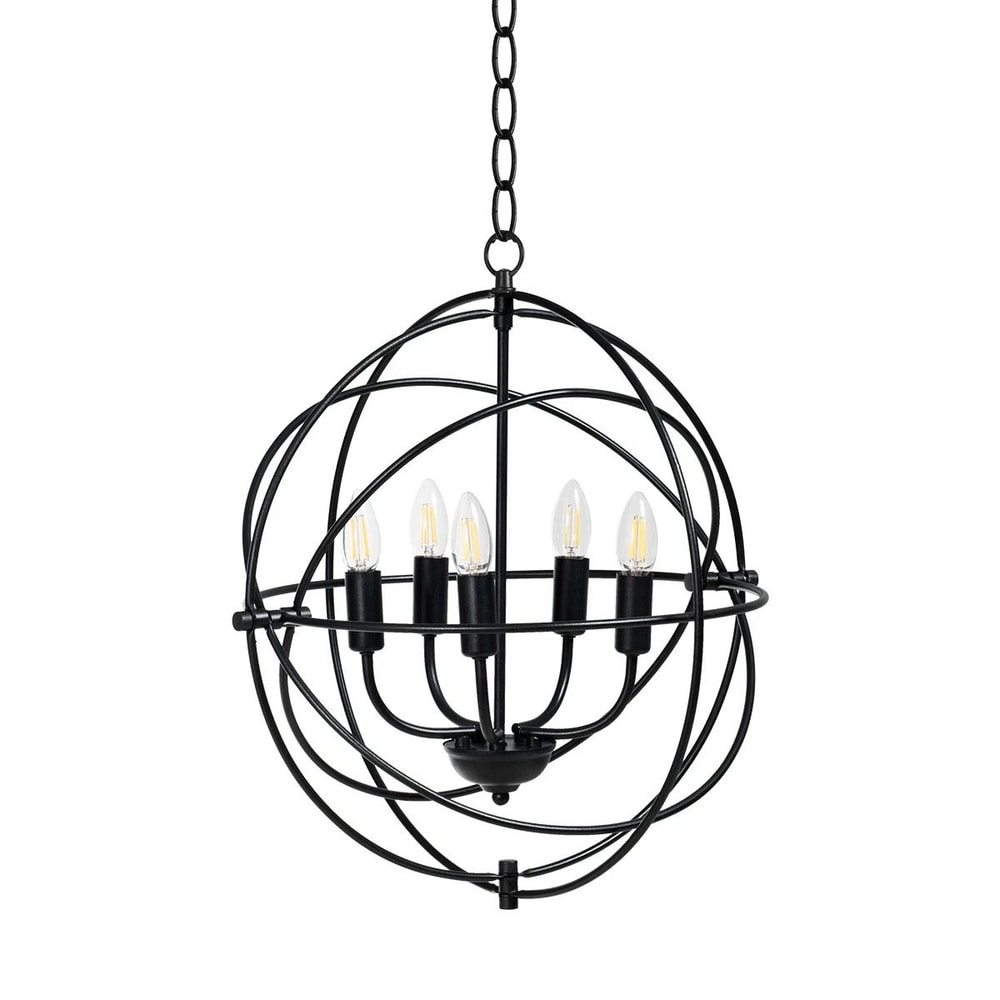 Costway Light Metal Pendant Chandelier With Pivoting Interlocking Rings Stylish Modern Lighting 1