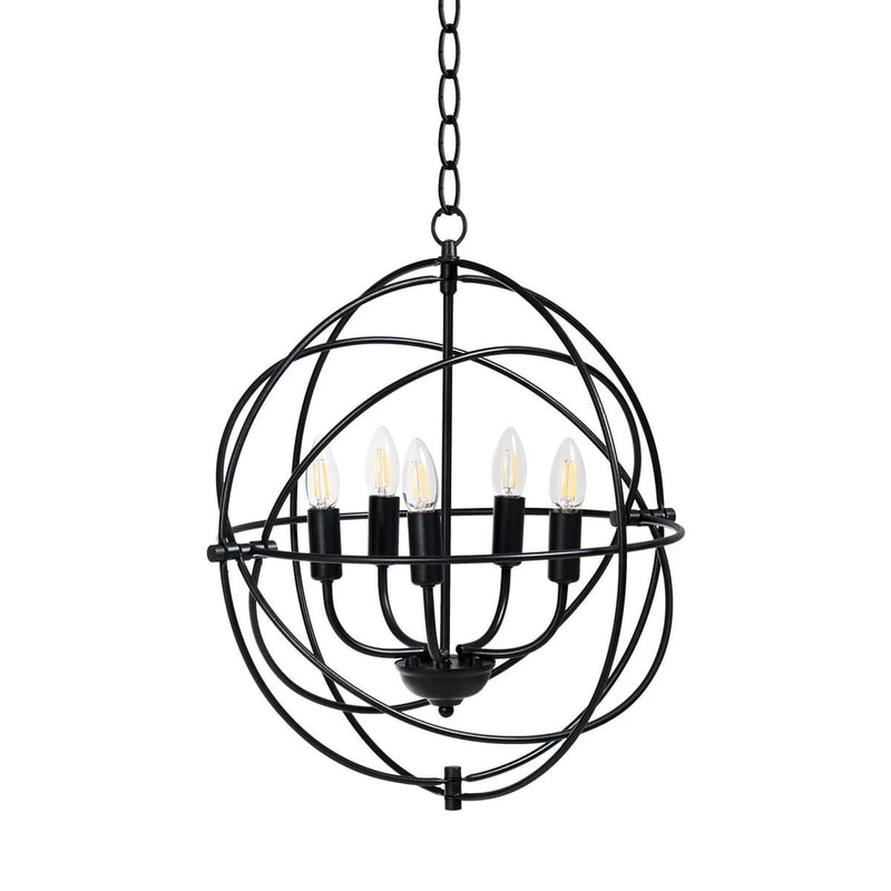 Costway Light Metal Pendant Chandelier With Pivoting Interlocking Rings Stylish Modern Lighting 1