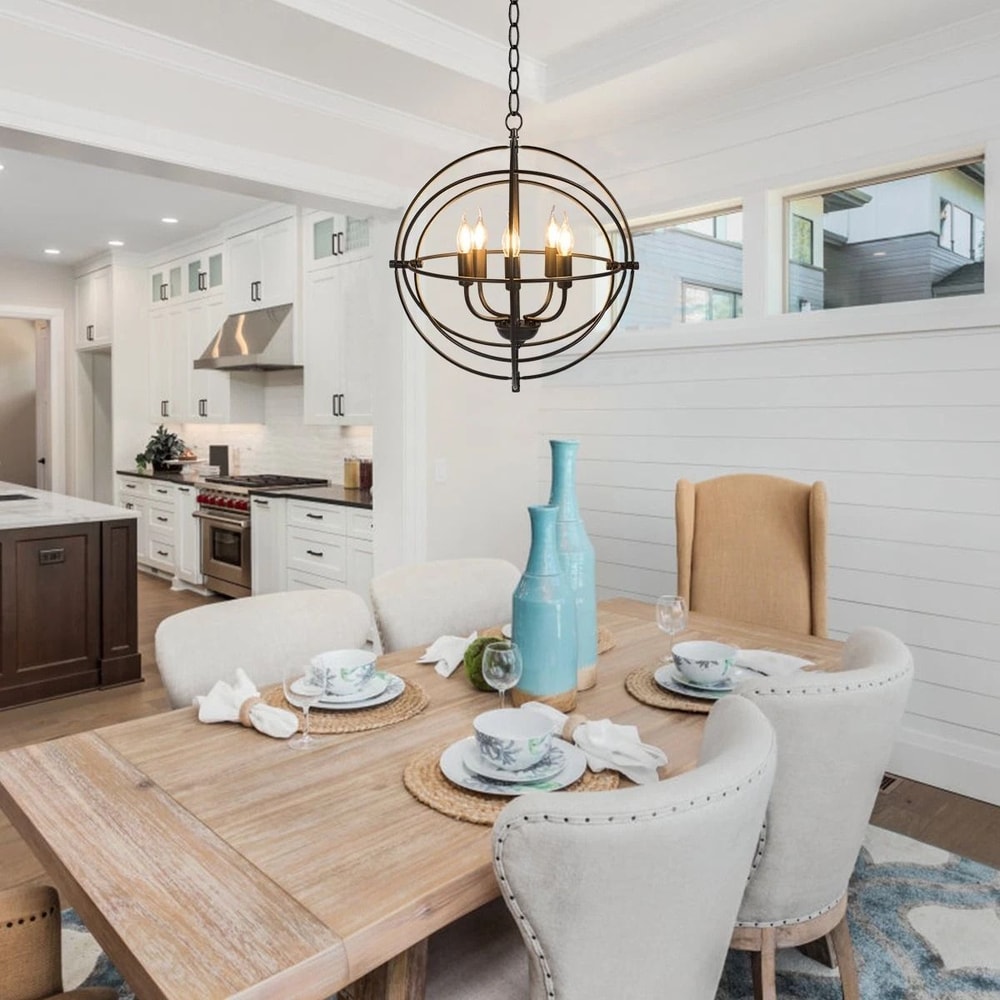 Costway Light Metal Pendant Chandelier With Pivoting Interlocking Rings Stylish Modern Lighting 2