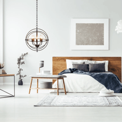 costway light metal pendant chandelier with pivoting interlocking rings stylish modern lighting