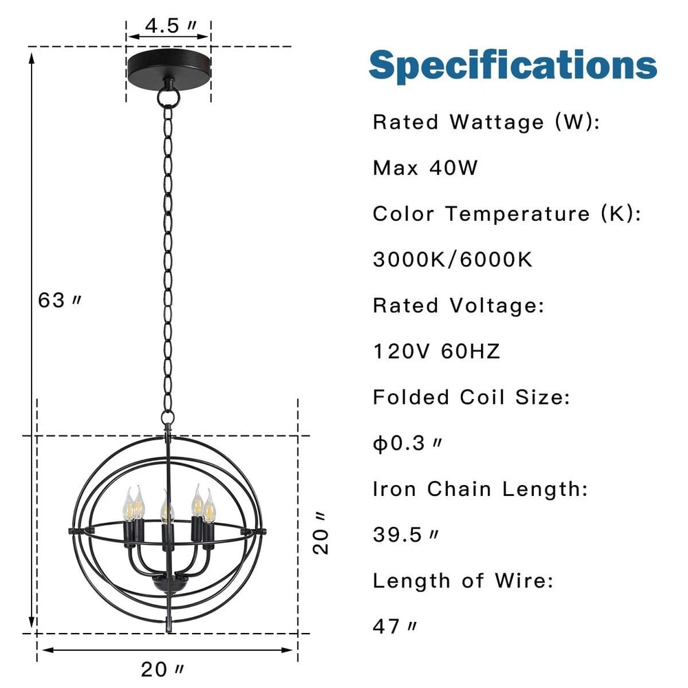 Costway Light Metal Pendant Chandelier With Pivoting Interlocking Rings Stylish Modern Lighting 3