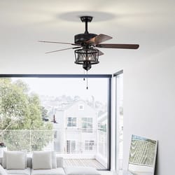 ceiling fan with lights, reversible blades & pull chain control for living room