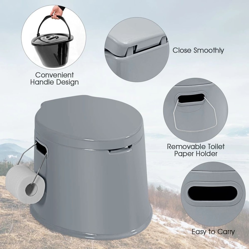 Portable Travel Toilet With Paper Holder For Outdoor Camping And Hiking 2
