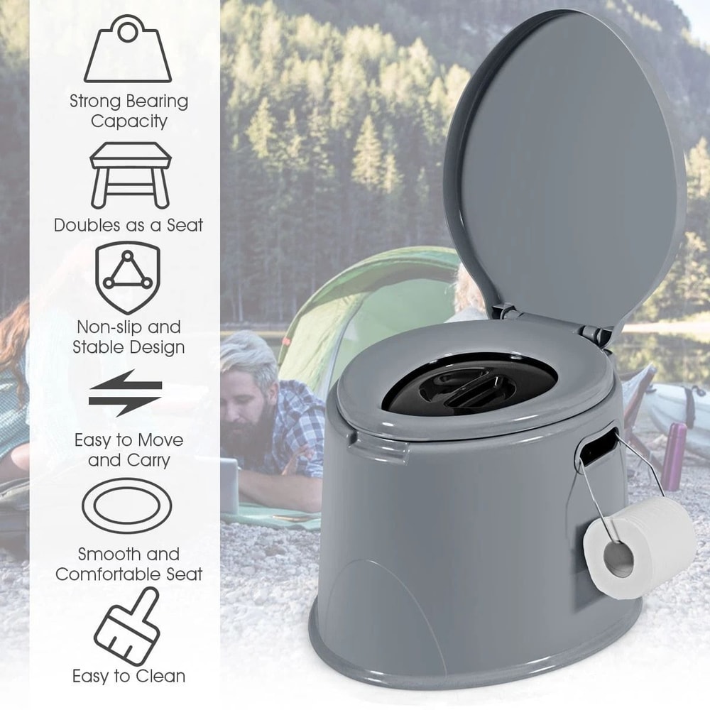 Portable Travel Toilet With Paper Holder For Outdoor Camping And Hiking 3