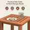 Patio Side Table All Weather Outdoor Hardwood End Table For Garden Or Bistro 3