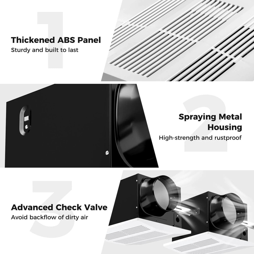 200 CFM Bathroom Exhaust Fan For Energy Efficient Bath Ventilation Solution 7