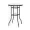 Patio Round Counter Height Bar Table With Tempered Glass Top Ideal For Poolside And Outdoor Gatheri 1