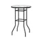 Patio Round Counter Height Bar Table With Tempered Glass Top Ideal For Poolside And Outdoor Gatheri 1