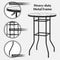 Patio Round Counter Height Bar Table With Tempered Glass Top Ideal For Poolside And Outdoor Gatheri 4