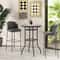 Patio Round Counter Height Bar Table With Tempered Glass Top Ideal For Poolside And Outdoor Gatheri 6