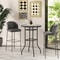 Patio Round Counter Height Bar Table With Tempered Glass Top Ideal For Poolside And Outdoor Gatheri 6