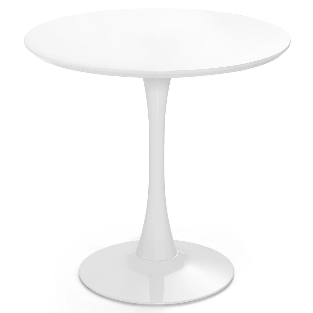 Modern Tulip Dining Table With White MDF Top Metal Pedestal Base 9