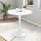 Modern Tulip Dining Table With White MDF Top Metal Pedestal Base 0