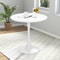 Modern Tulip Dining Table With White MDF Top Metal Pedestal Base 0