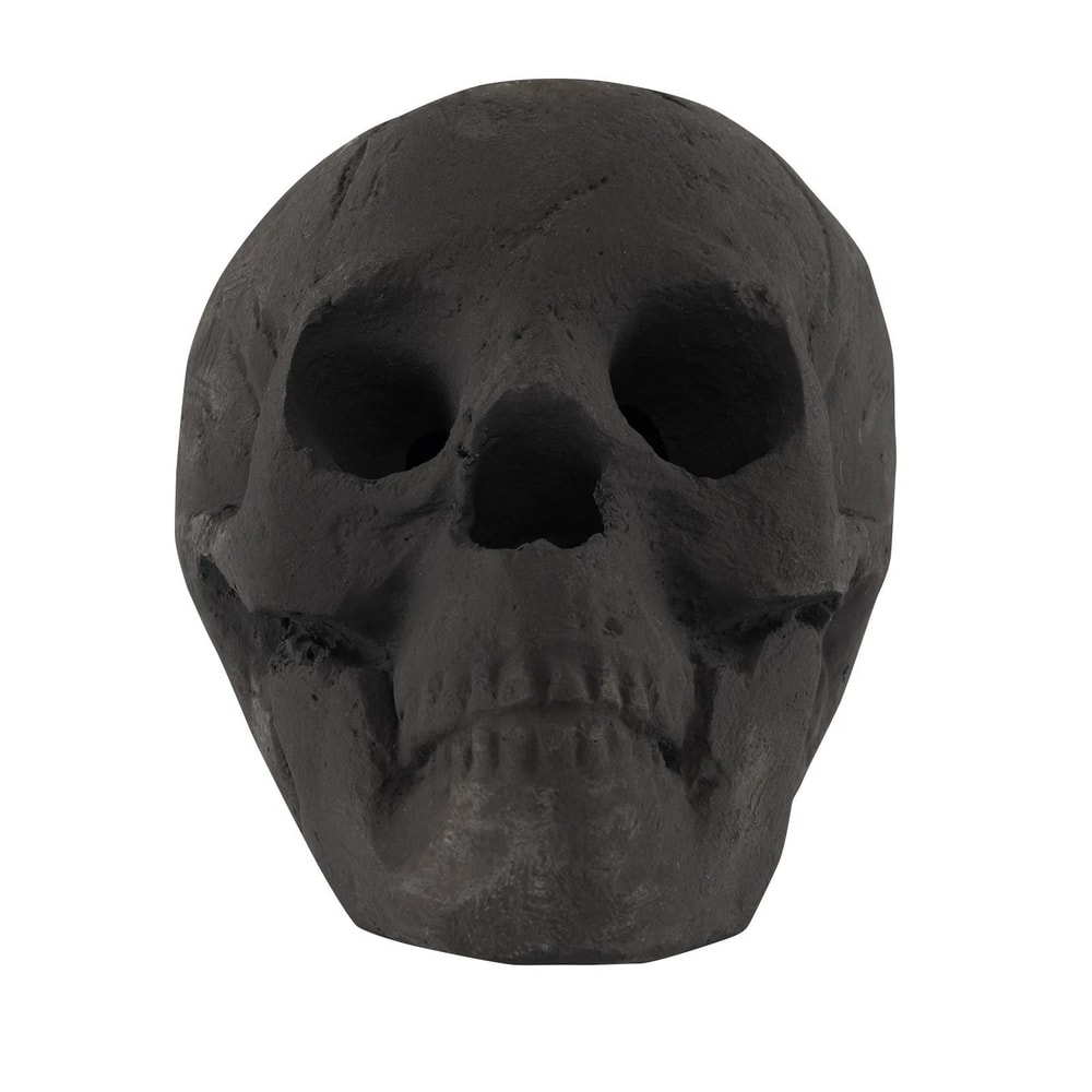 Ceramic Fireproof Fire Pit Skull Reusable Black Gas Fire Pit Accessory 2