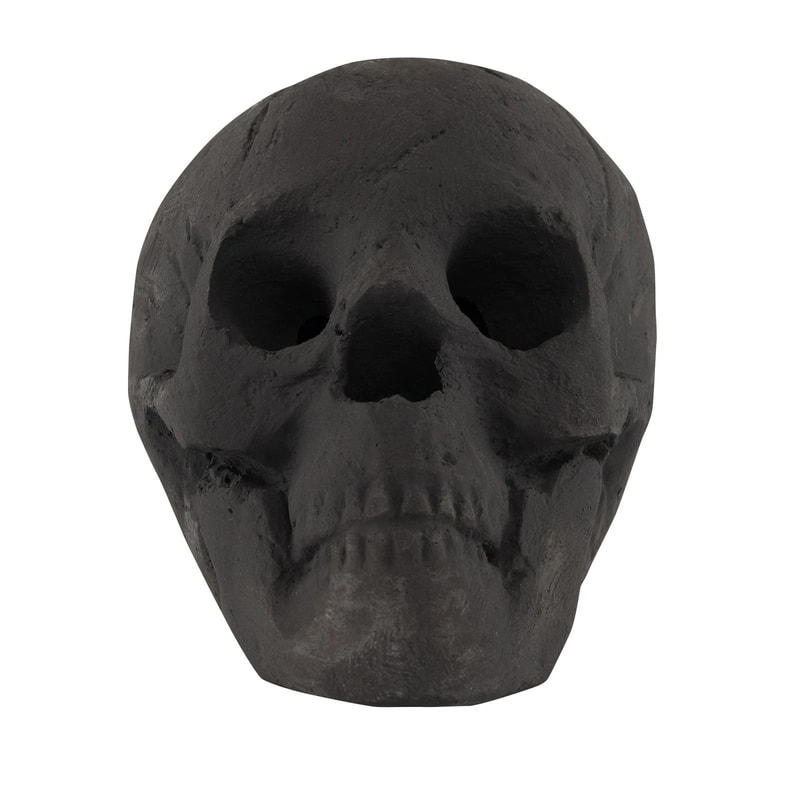 Ceramic Fireproof Fire Pit Skull Reusable Black Gas Fire Pit Accessory 2