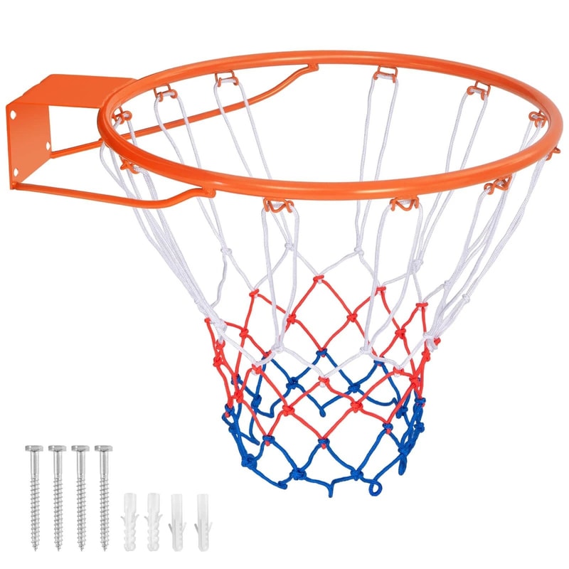 Wall Mounted Basketball Hoop With Durable All Weather Net IndoorOutdoor Fun 8