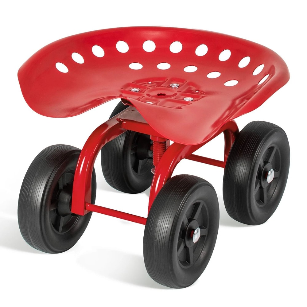 Heavy Duty Rolling Garden Cart With Adjustable Height 360 Swivel Seat 9