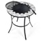 Round Outdoor Fire Pit Table Wood Burning Heater With Mesh Cover Fire Poker 1