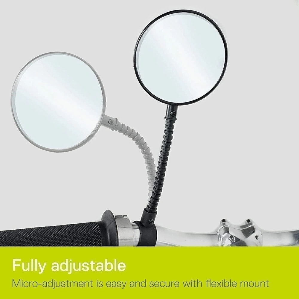 Adjustable Wide Angle Bike Handlebar Mirrors Enhanced Rearview Safety 2