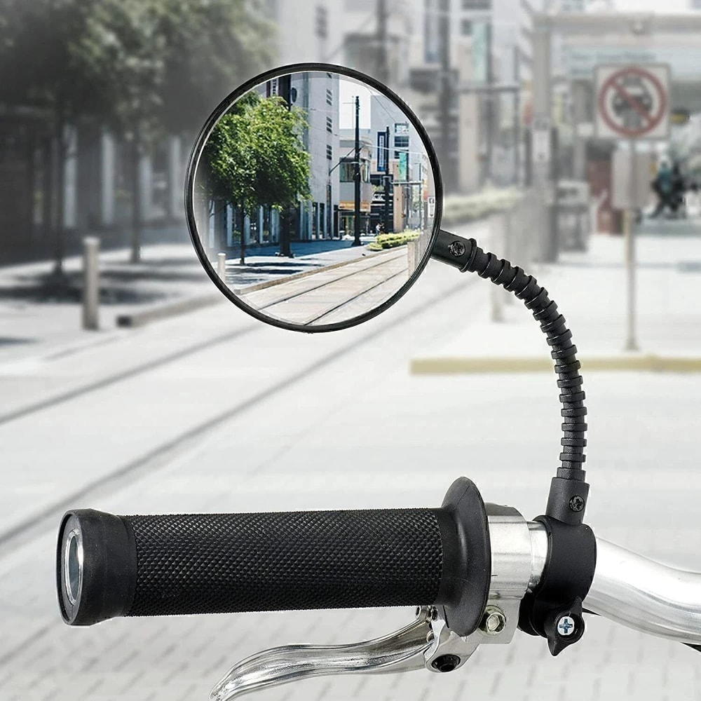 Adjustable Wide Angle Bike Handlebar Mirrors Enhanced Rearview Safety 0