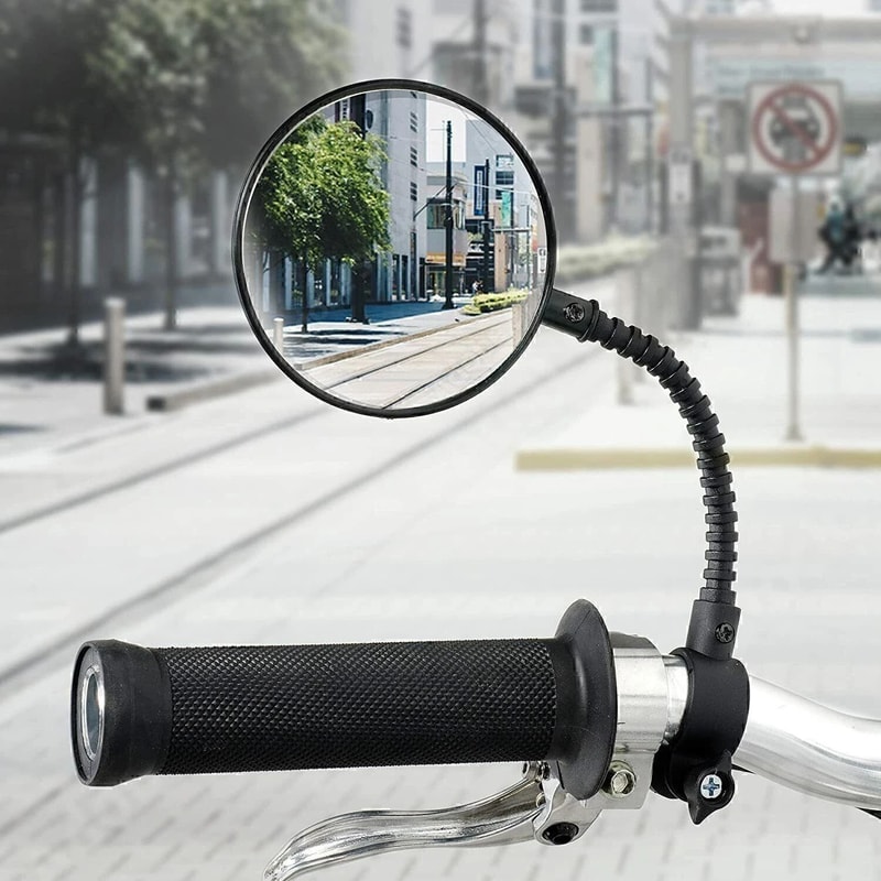 Adjustable Wide Angle Bike Handlebar Mirrors Enhanced Rearview Safety 0