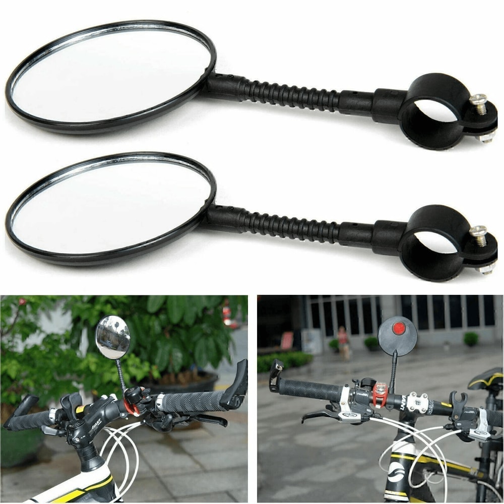 Adjustable Wide Angle Bike Handlebar Mirrors Enhanced Rearview Safety 6