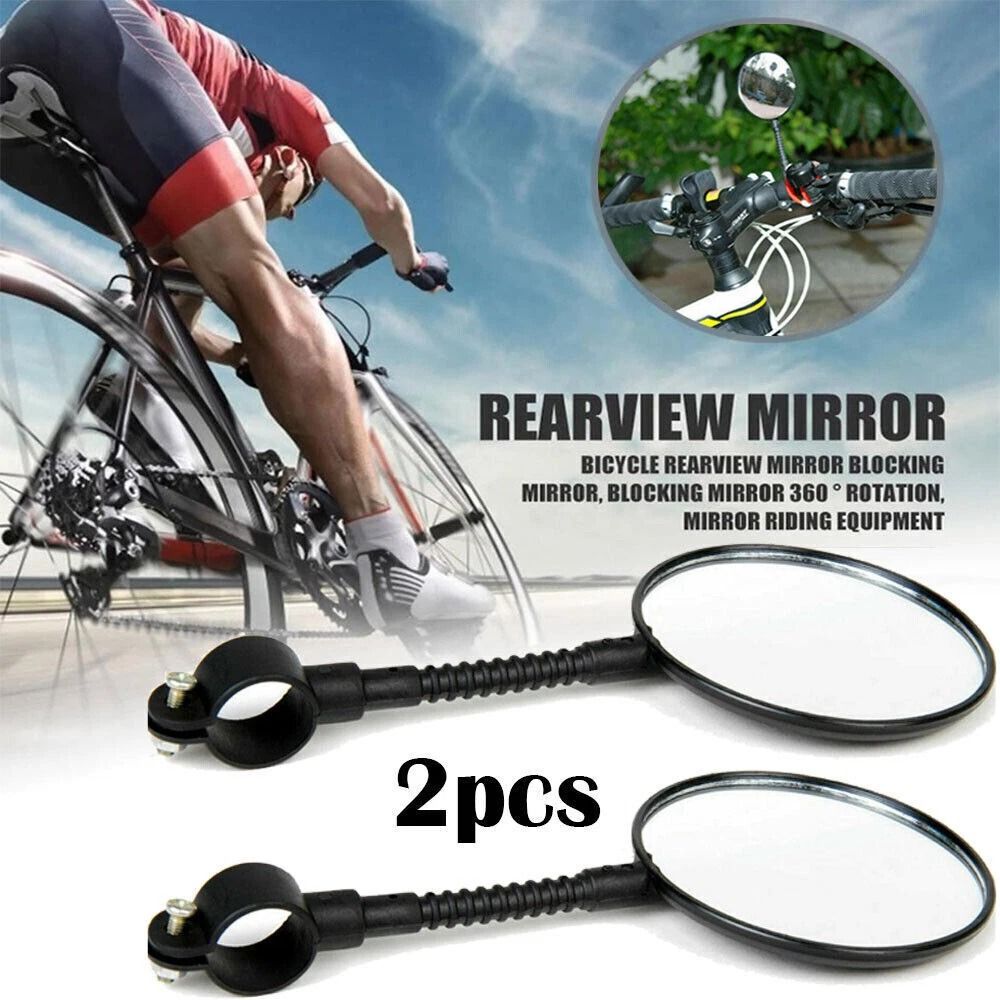 Adjustable Wide Angle Bike Handlebar Mirrors Enhanced Rearview Safety 7