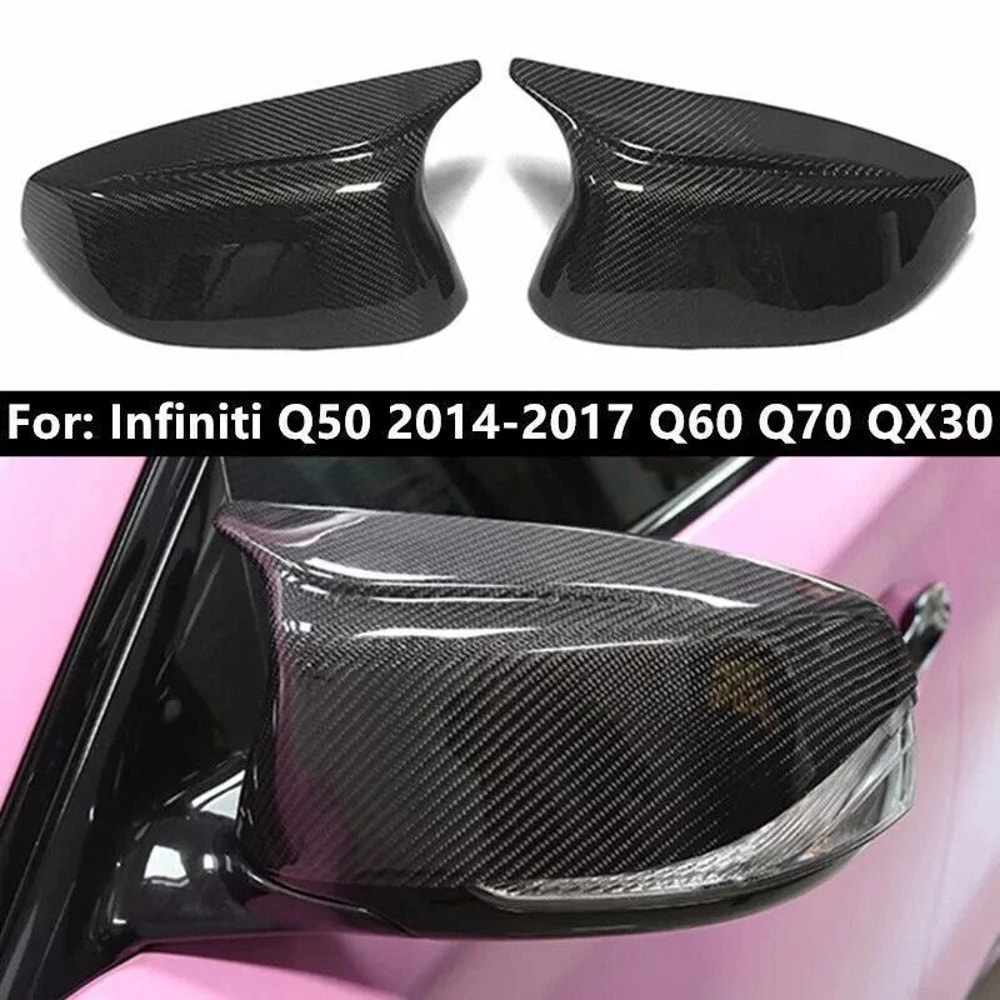 Premium Infiniti M Style Carbon Fiber Mirror Covers Sleek Side Mirror Cap Upgrade 11