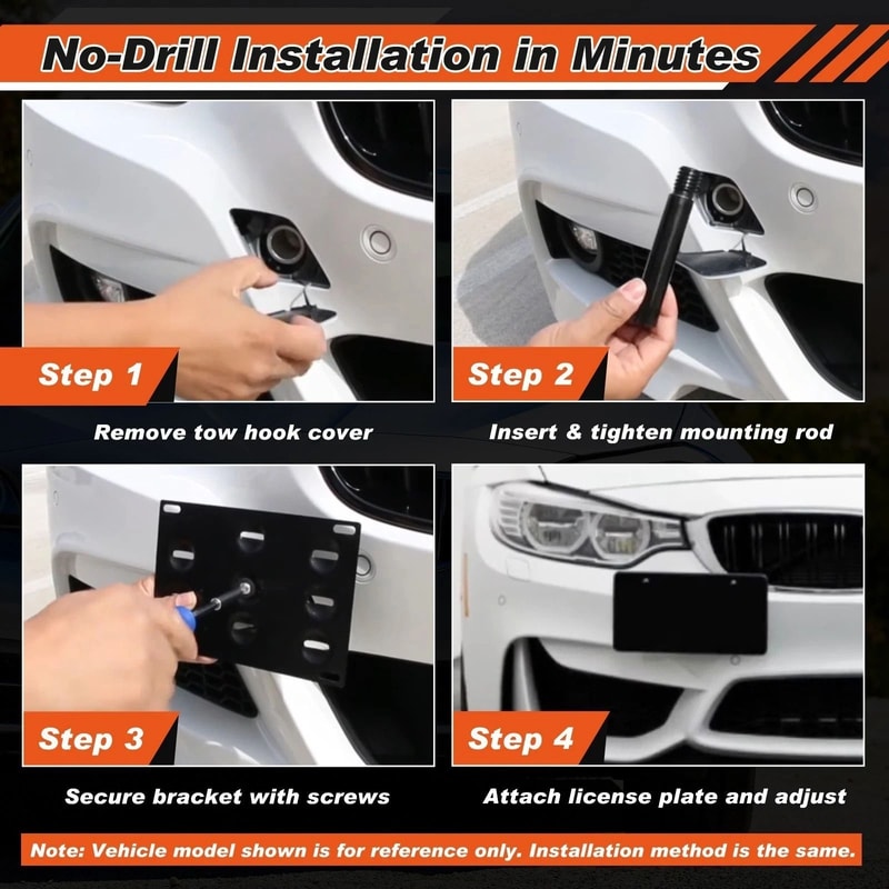 Audi License Plate Tow Hook Mounting Bracket 4