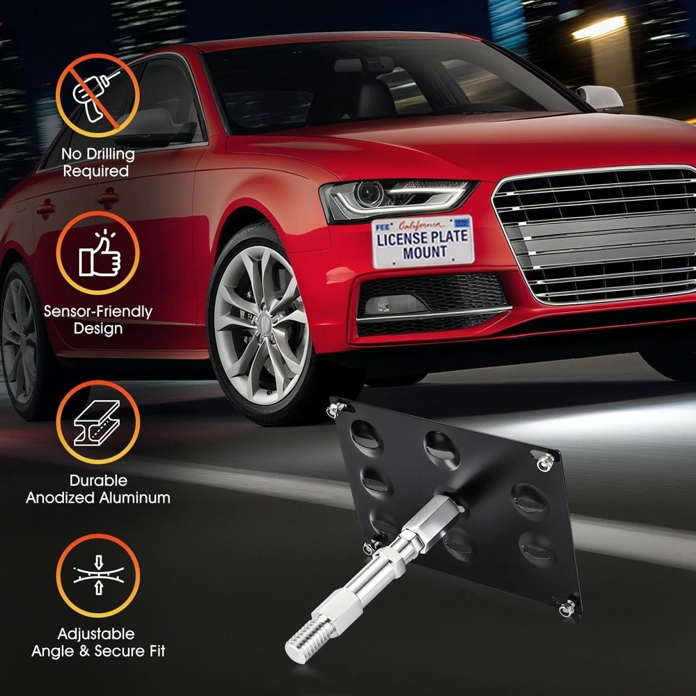 Audi License Plate Tow Hook Mounting Bracket 7