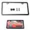Premium Stainless Steel License Plate Frame With Screw Caps Thin 2 Hole Design Sleek Black 8