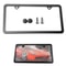 Premium Stainless Steel License Plate Frame With Screw Caps Thin 2 Hole Design Sleek Black 8
