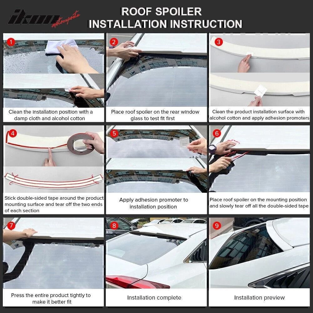 Rear Window Roof Spoiler Visor Rain Guards For Toyota Camry Durable ABS Easy Installation Black Fi 13