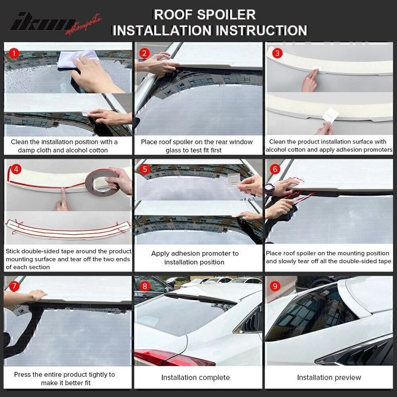 Rear Window Roof Spoiler Visor Rain Guards For Toyota Camry Durable ABS Easy Installation Black Fi 13